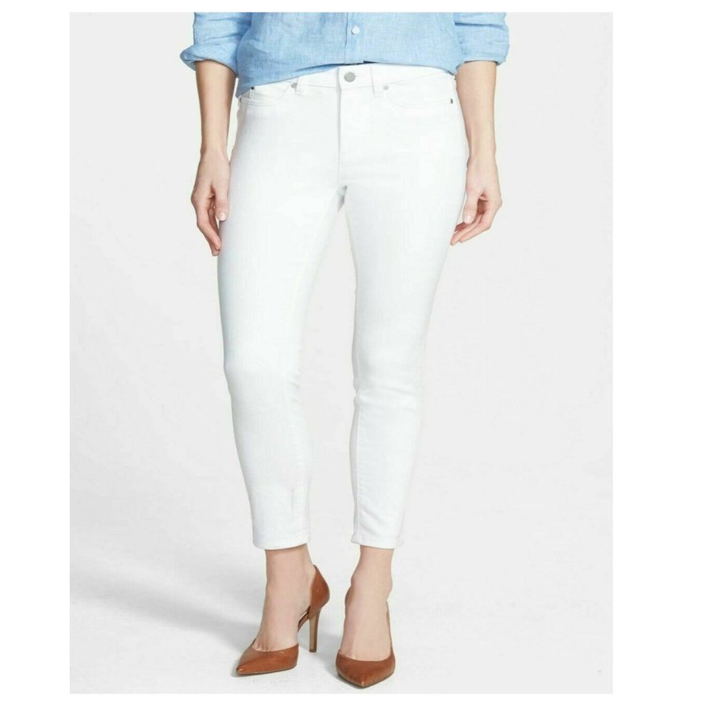 White Cotton Stretch Jeans Pants Skinny - Size 26
